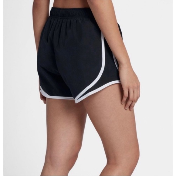 Nike Women's Black Tempo Running Shorts White Trim Brief Lined size Large - Picture 4 of 13